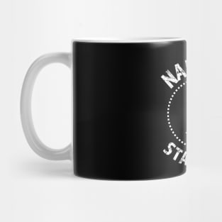 Namaste Stay Away design 2 white Mug